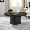 35.98inch Round Coffee Table with Cylindrical Leg, Wood Veneer Tabletop Table, Rounded Sofa Side Table for living Room Office - 3 of 4