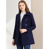 INSPIRE CHIC Women's Christmas Peter Pan Collar Double Breasted Long Trench Winter Pea Coat - 2 of 4