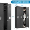 Munora - 72" 3-Door Metal Locker Storage Cabinet - Lockable for Office/School/Gym - Black - 3 of 4