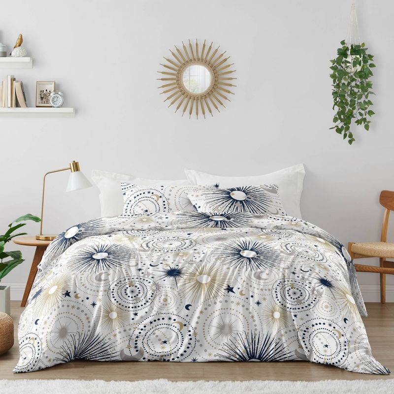 3pc Celestial Full/Queen Kids&#39; Comforter Bedding Set Navy and Blue - Sweet Jojo Designs, 1 of 8
