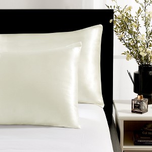Deconovo Satin Silk Pillowcases (Set of 2), Envelope Closure - 1 of 4