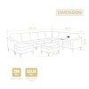129.14" Convertible Corduroy Modular Sectional Sofa with 2 Storage Ottoman, Console and USB Ports - 3 of 4