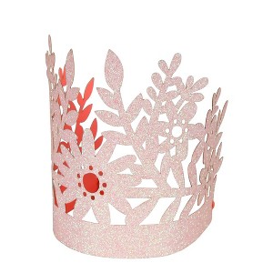 Meri Meri Pink Glitter Party Crowns (Pack of 8) - 1 of 2