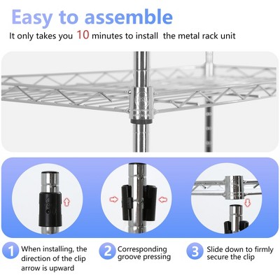Chrome 3-Tier Heavy Duty Metal Storage Shelf