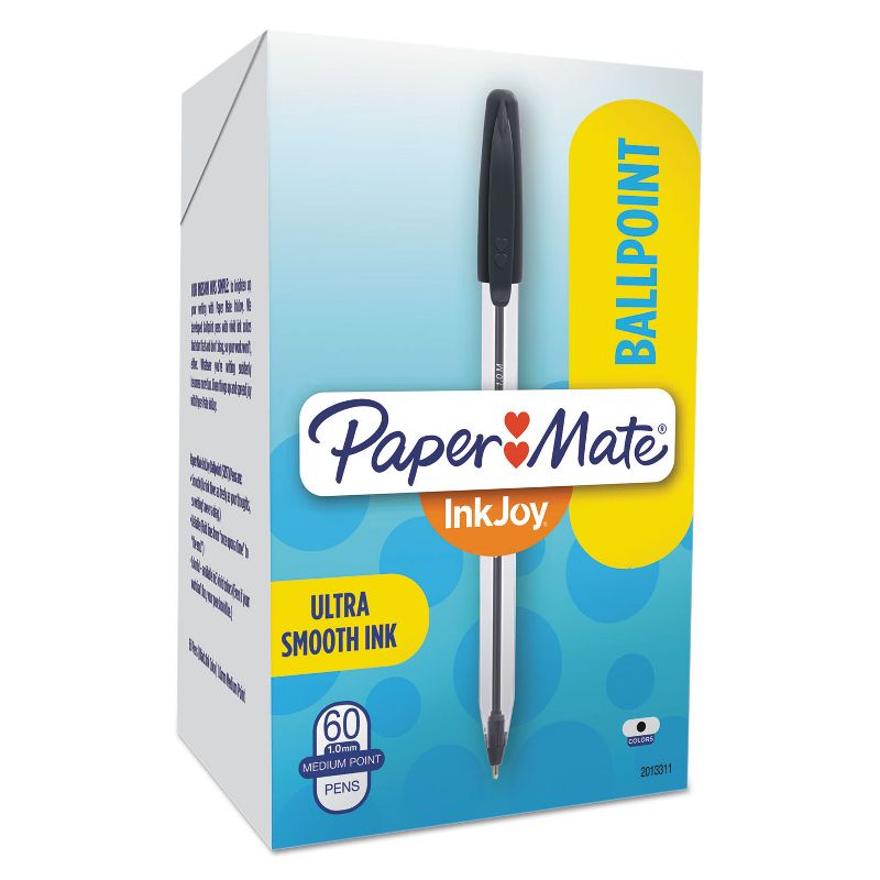 Paper Mate InkJoy 50ST Ballpoint Pens 1 mm Black Ink 60/Pack 2013311, 1 of 8