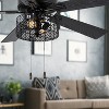 52" 5 Blade LED Modern Matte Black Lighted Ceiling Fan - River of Goods: Reversible Motor, Pull Chain Control - image 3 of 4