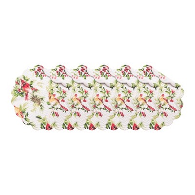 C&F Home Ruby Cardinal Round Placemats Set of 6, 17"