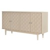 DOMETOUR Modern 4-door Sideboard with Convex Pattern Doors and 2 Silver Handle for Living Room, Dining Room, Kitchen - 2 of 4