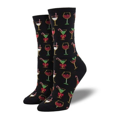 Novelty Socks 16.0" Christmas Cocktails Party Drink Socksmith  -  Socks