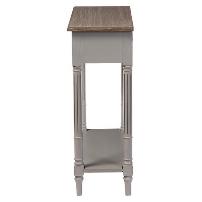 Edouard Two-Tone Weathered Oak & Light Grey Console Table with Drawer