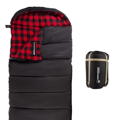 Leisure Sports 3-Season Extra Large Sleeping Bag - Black/Red