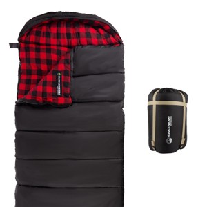 Leisure Sports 3-Season Extra Large Sleeping Bag - Black/Red - 1 of 4