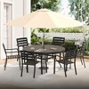 Gulches Outdoor Round Patio Dining Table for 4-6, All Weather Metal with Umbrella Hole, 40.6"x40.6"x28.35" - 4 of 4