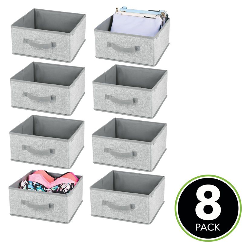 mDesign Soft Fabric Closet Organizer Box with Pull Handle, 2 of 10