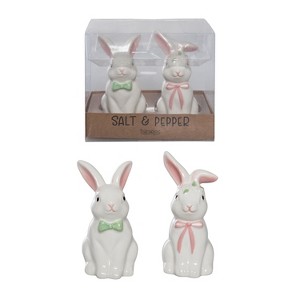 Transpac Dolomite Easter Bunny Salt and Pepper Set of 2