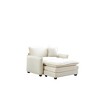 Corduroy Single Sofa with Footstool & Pillow - 3 of 4