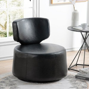 29.13" W Swivel Chair With 360° Silent Rotating Base Modern Accent Round Swivel Barrel Chairs, Wide Swivel Chair - 1 of 4