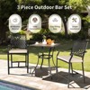 Tangkula 3 Piece Patio Bar Bistro Set, Outdoor Bar Height Stool & Table Ergonomic Seat W/ Comfortable Cushion Reinforced Steel Structure - 4 of 4