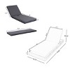 Outdoor Chaise Lounge with Adjustable Backrest and Cushion,Acacia Wood Patio Chaise Lounge Chair,Slatted Chaise Lounge for Garden-Coolbibila - 4 of 4
