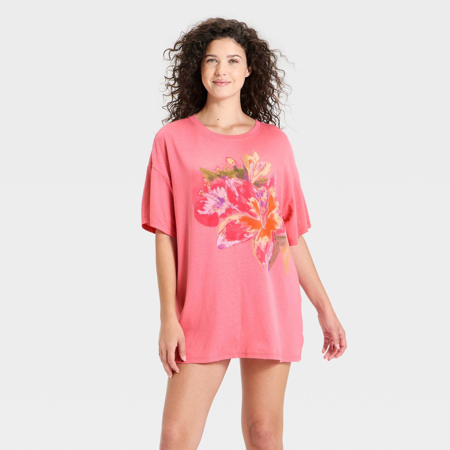 Women's Graphic Oversized T-Shirt Pajama Sleep Dress - Wild Fable™