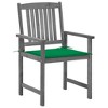 vidaXL Patio Chairs with Cushions 2 pcs Gray Solid Acacia Wood - 3 of 4