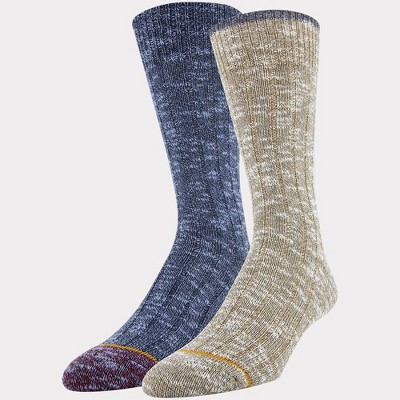 Signature Gold by GOLDTOE Men's Native Nomad Crew Tipper Antique Socks 2pk - Gold