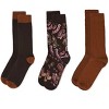 Memoi Paisley Men's Crew Socks 3-Pack Brown Heather 10-13 - 3 of 4