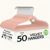 KTMBDW Premium Quality Space Saving Luxurious Velvet Hangers - Ultra Thin Non Slip Suit Hangers - 50 Pack - 3 of 4