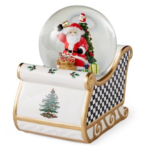 Spode Christmas Tree Snow Globe - Santa on Sleigh - 1 of 4