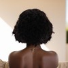Unique Bargains Women's Medium Wave Curly Hair Wig 13x4in 150 Real Human Hair 6in Black 1 Pc - 3 of 4