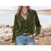 Clearlove Womens Winter Velvet Long Sleeve Button Down Casual Tops Shirts - 4 of 4