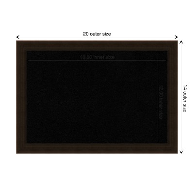 Espresso Brown Wood Framed Black Cork Bulletin Board 23" x 17"