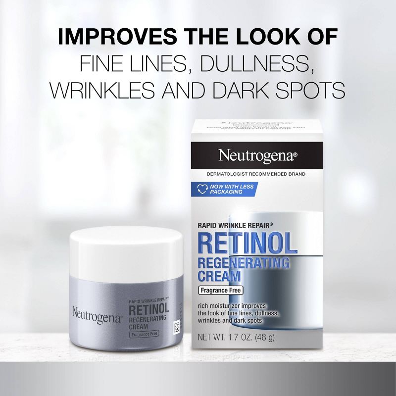 Neutrogena Rapid Wrinkle Repair Retinol Face Moisturizer Cream with Hyaluronic Acid - Fragrance Free - 1.7 oz, 4 of 11