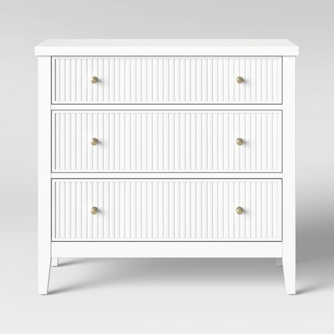 Wrentham Beadboard Farmhouse 3 Drawer Dresser White Threshold