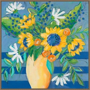 Amanti Art Floral Bursts Among the Blue by Krinlox Framed Canvas Wall Art - 1 of 4