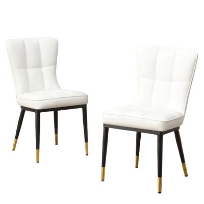 Bekrvio Leather Dining Room Chairs, Set of 2