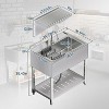 AMERLIFE Stainless Steel Freestanding Sink with Worktop & Storage, Multi-Functional Prep Station for Kitchen, Laundry or Commercial Use - 2 of 4