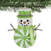 Bethany Lowe 3.5 Inch Green Peppermint Snowman Ornament Christmas Carrot Nose Tree Ornaments - 3 of 3