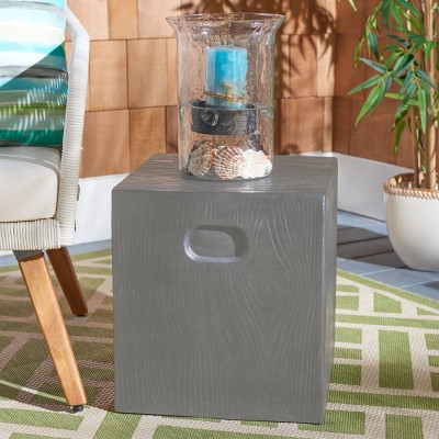 15" Dark Grey Concrete Square Accent Table