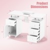 Costway Rolling Manicure Table Nail Desk with with 8 Lockable Wheels & Electric Dust Collector 3 Dust Bags Wrist Rest White/Pink/Black - 3 of 4
