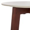 Helley Ceramic Accent Table - ACC2915A - White Ceramic Faux Marble/Walnut - Safavieh - 3 of 4