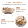 JOEJOY Dog Beds for Small Medium Dogs, Cozy Cuddler Luxury Puppy Pet Bed with Blanket Attached, Donut Round Calming Anti-Anxiety Dog Burrow Cave Bed - 3 of 4