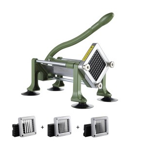 VEVOR French Fry Cutter, Potato Slicer with 1/2" 3/8" 1/4" Stainless Steel Blades, Manual Potato Cutter Chopper with Suction Cups - 1 of 4