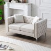 NicBex 59.4 Inch Velvet Couch,Jeweled Buttons Tufted 2-Seater Sofa with 2 Pillows for Living Room,Office,Apartment - 2 of 4