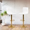 Emma and Oliver Modern Vinyl Adjustable Height Barstool with Horizontal Stitch Back, Set of 2 - 2 of 4