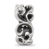 Black Bow Jewelry Sterling Silver Scroll Connector Bead Charm - 3 of 4