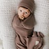 Bleu La La Luxe Collection 100% Organic Luxury Knit Baby Blanket + Hat Set - 2 of 4