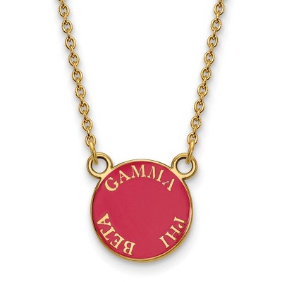 Black Bow Jewelry 14k Yellow Gold Plated Sterling Silver Gamma Phi Beta Greek Life Necklace 18 Inch