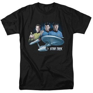 Star Trek Main Three Adult T-Shirt Black - 1 of 4
