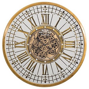 Yosemite Home Decor Modern Metal Gears Wall Clock in Antique Golden - 1 of 4